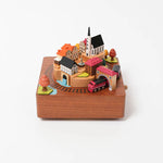 European small town city train spinning music box World Travel Gift