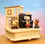 Cat Piano Music Box | Engraved Name | Maple Wood Rotating Music Box | Perfect for Birthdays, Valentine, and Music Lovers