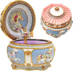 Vintage Carousel Music Box – "You Are My Sunshine" | Resin & Stone Powder, Hand-Painted