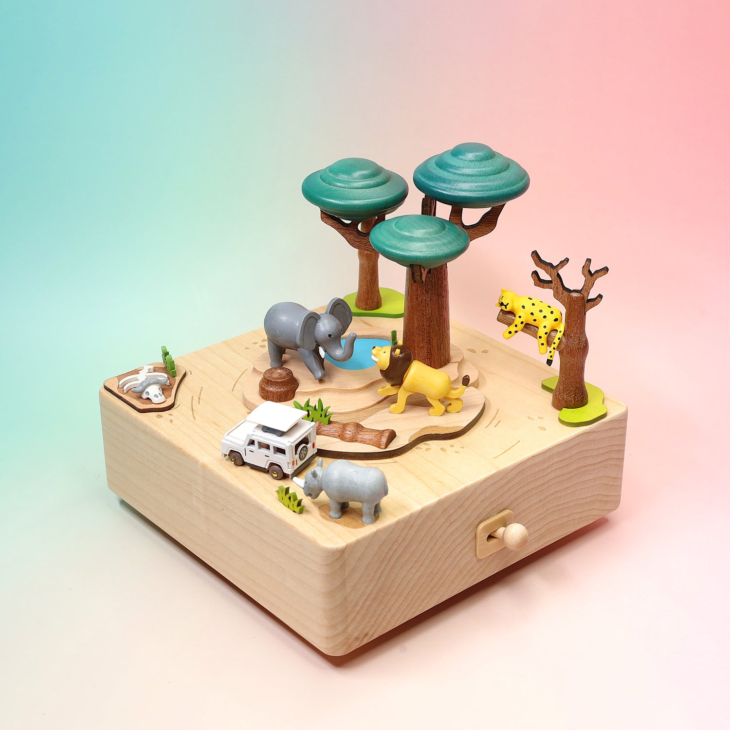 African Safari Music Box – Personalized Engraved Gift – Father's Day Gift - Travel Gift