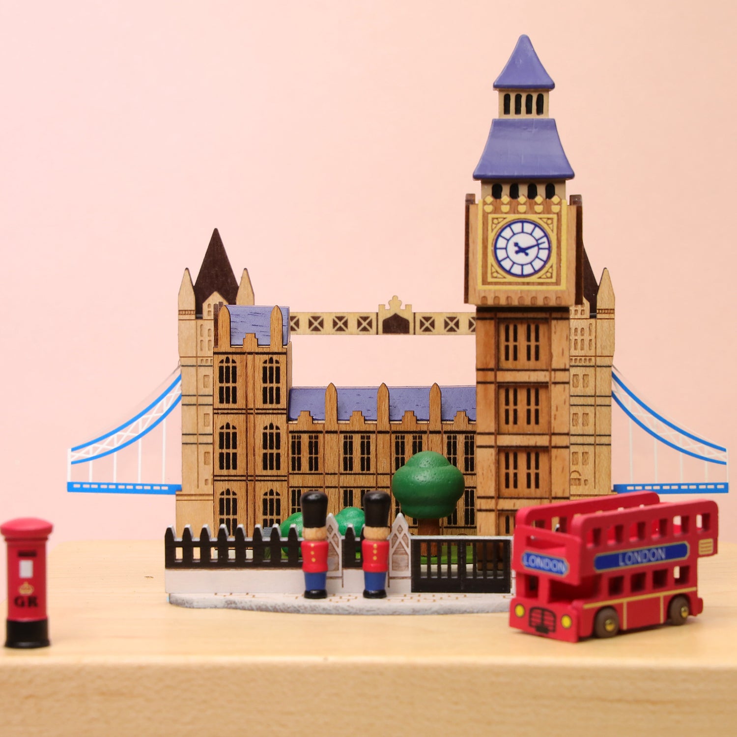 London Big Ben & London Bridge Rotating Music Box- London Memory Gift- Travel Gift- Engraved Name - Personalized Keepsake