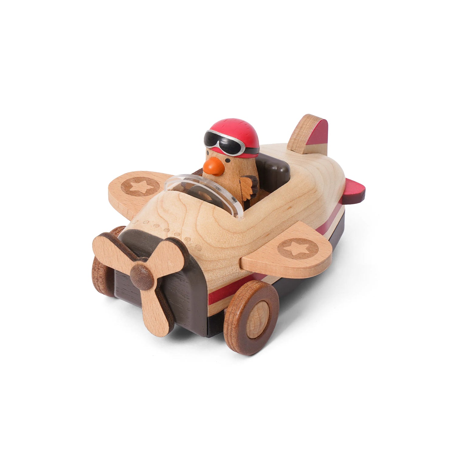 Little Bird Airplane Music Box – Moving Propeller Wind-Up Musical Toy – Personalized Engraved Gift (Father’s Day / Birthday)