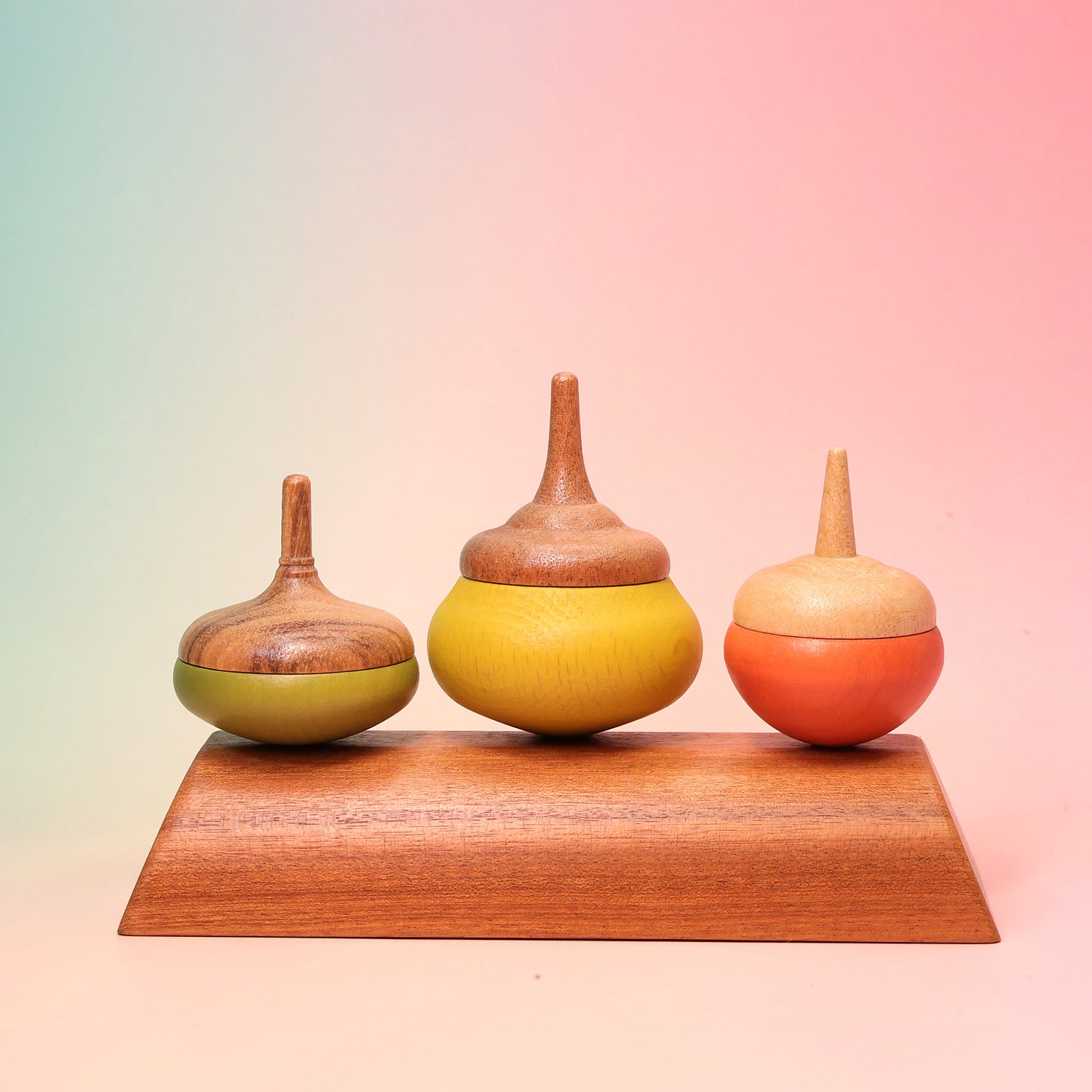 Spinning Top Set-Chestnut/Wood Tops/Wood Toy/Party Favor Toy/Old Time Toy/PastTime Toy/Educational Toy/Wooden Toy/ Hand Spin Top