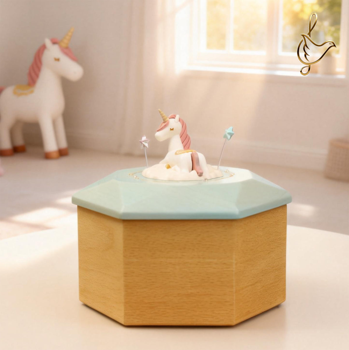 Personalized Carousel Unicorn Jewelry Music Box – Newborns Babygirl Keepsake - Tooth Fairy Box