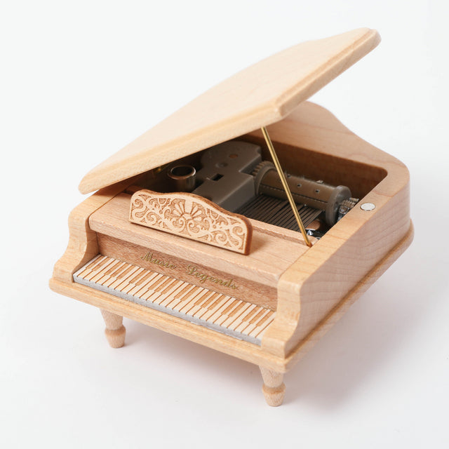 Mini Grand Piano Music Box(White)